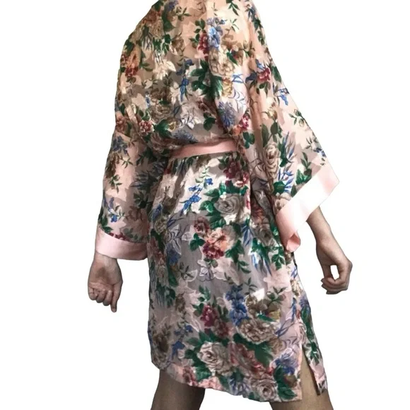 Vintage Victoria’s Secret Gold Label Sheer and Satin Robe O/S - Picture 6 of 10